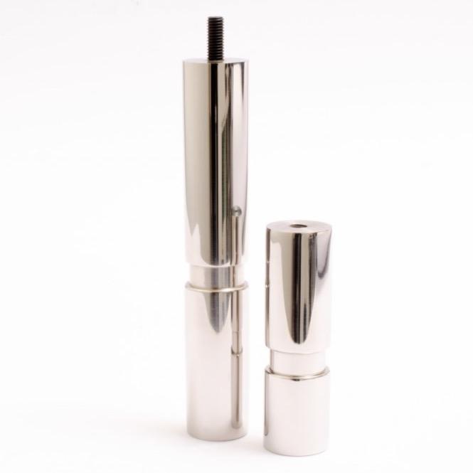 Set of 2- Mid-century Modern Furniture Legs - Replacement Legs in Polished Nickel