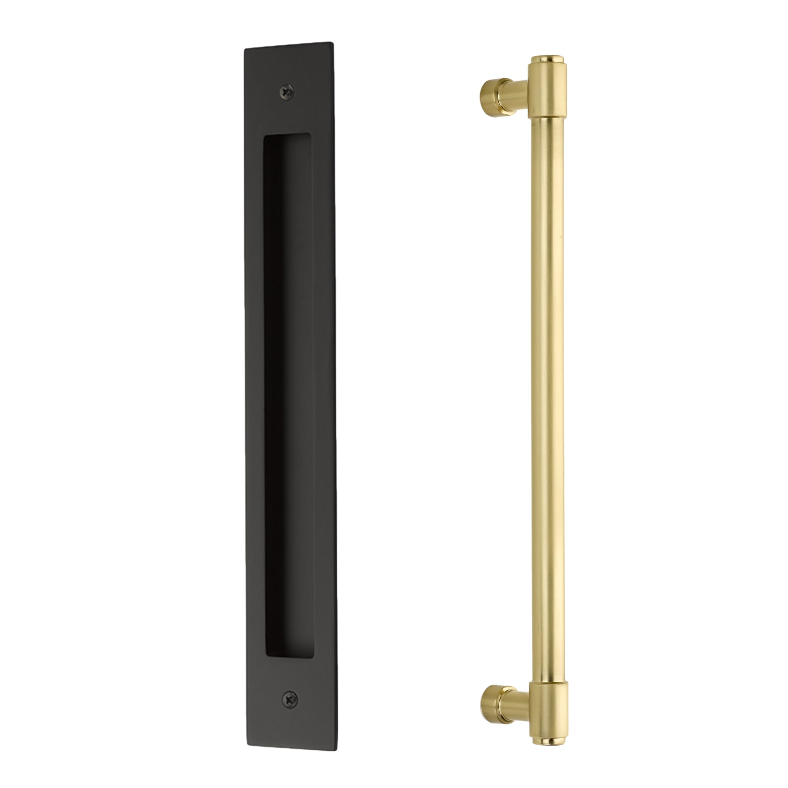 Door Flush Pull and 12" Handle Back to Back Hardware for Interior Sliding and Barn Doors - Industry Hardware