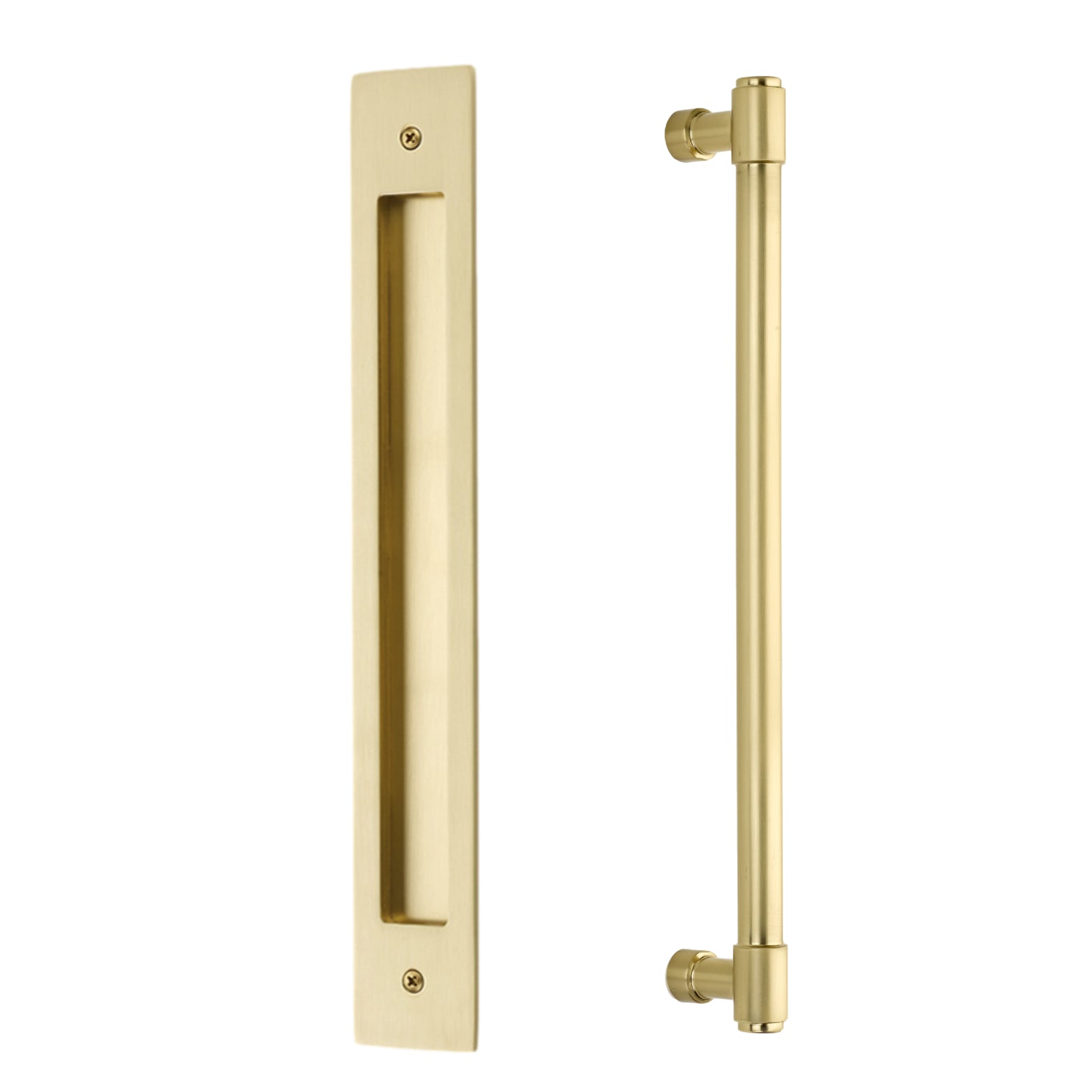 Door Flush Pull and 12" Handle Back to Back Hardware for Interior Sliding and Barn Doors - Industry Hardware
