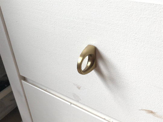 Ring Brass Bridge Cabinet Knob in Satin Brass | Knobs