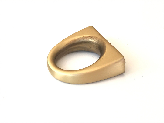 Ring Brass Bridge Cabinet Knob in Satin Brass | Knobs