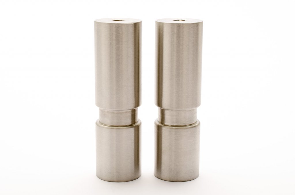 Set of 2- Mid-century Modern Furniture Legs - Replacement Legs in Brushed Nickel