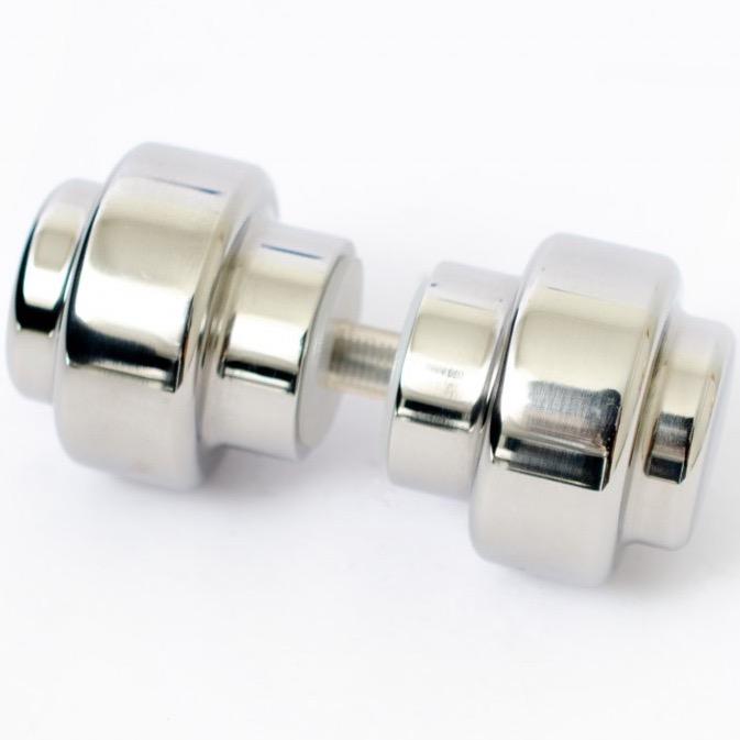 Glass Shower 1-3/16" Round Polished Nickel Back to Back Door Knob