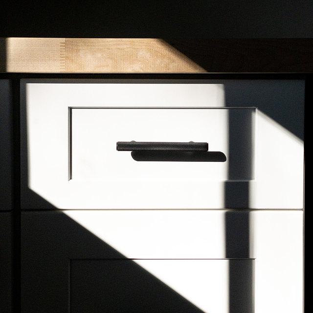 Knurled Matte Black Solid "Texture" Drawer Pulls and Knobs | Pulls