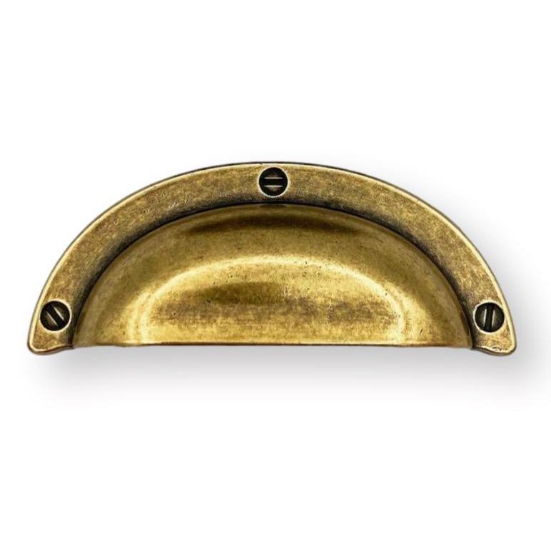Cup Drawer Pulls "Amalfi" in Antique Brass | Pulls