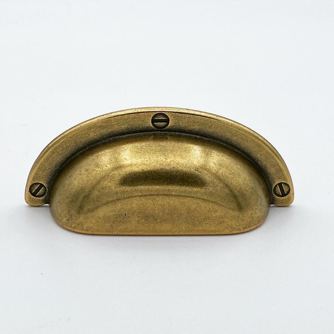 Cup Drawer Pulls "Amalfi" in Antique Brass | Pulls