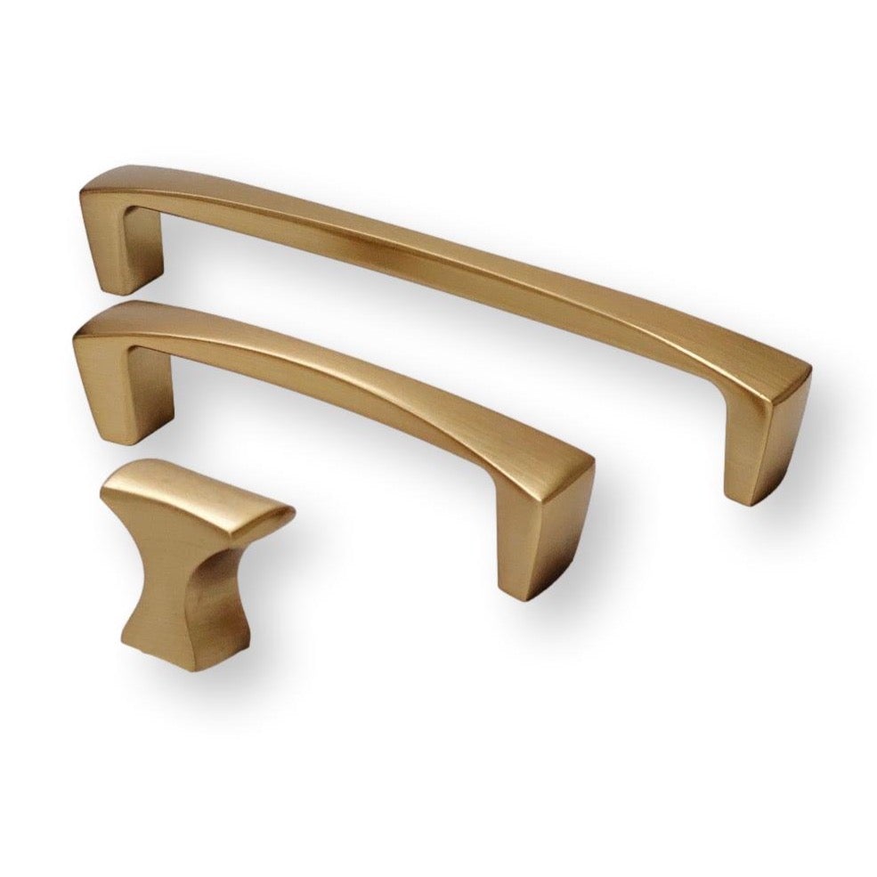 Satin Brass "Kent" Drawer Pulls and Knob | Pulls