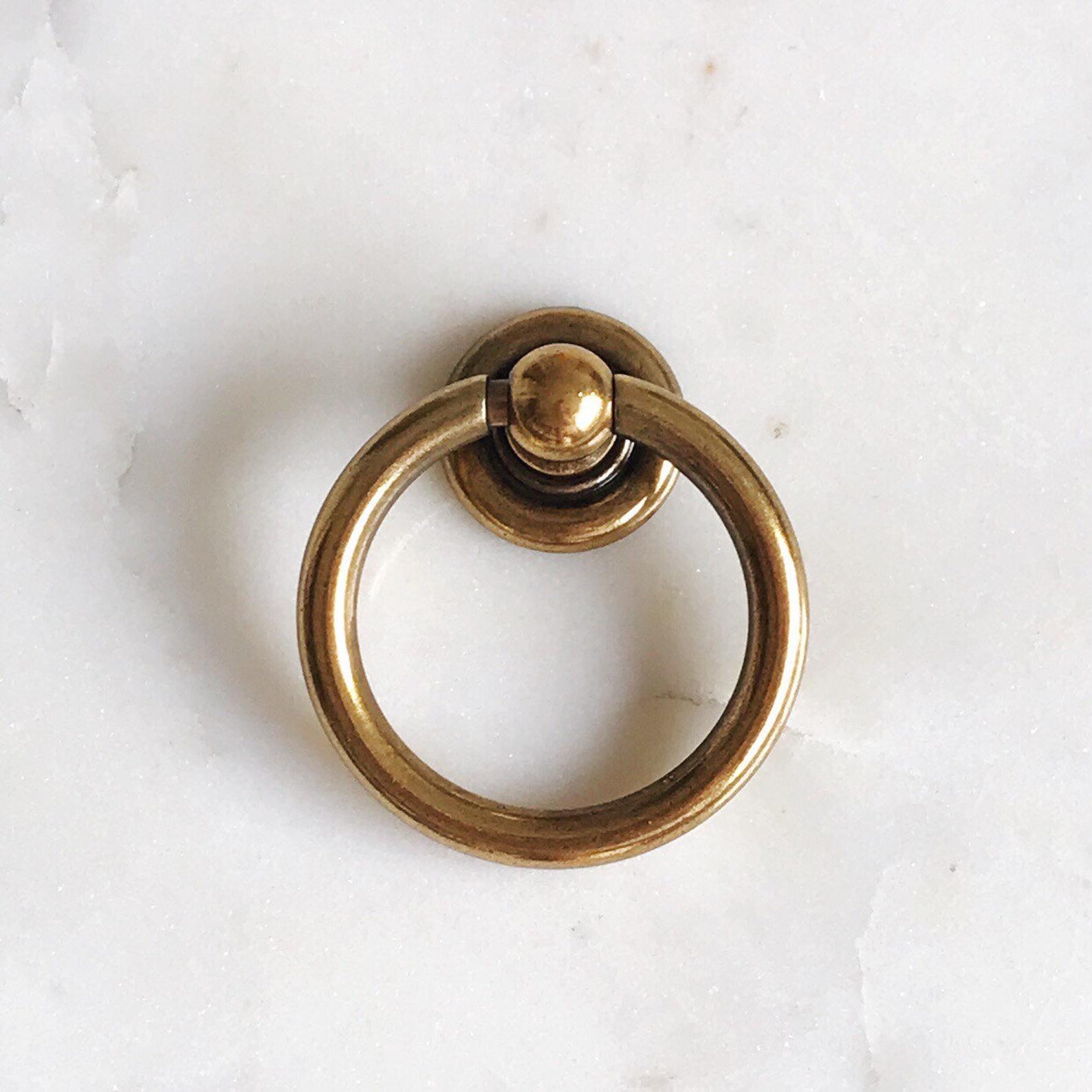 Plain Brass Ring Pulls Hardware Cabinet Pull Drawer Pull | Pulls