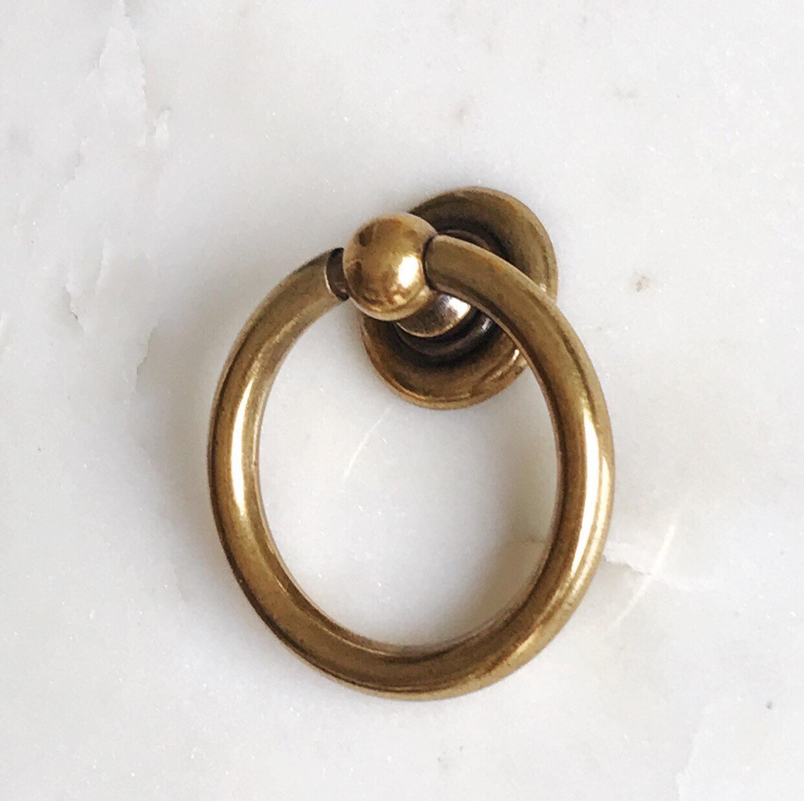 Plain Brass Ring Pulls Hardware Cabinet Pull Drawer Pull | Pulls