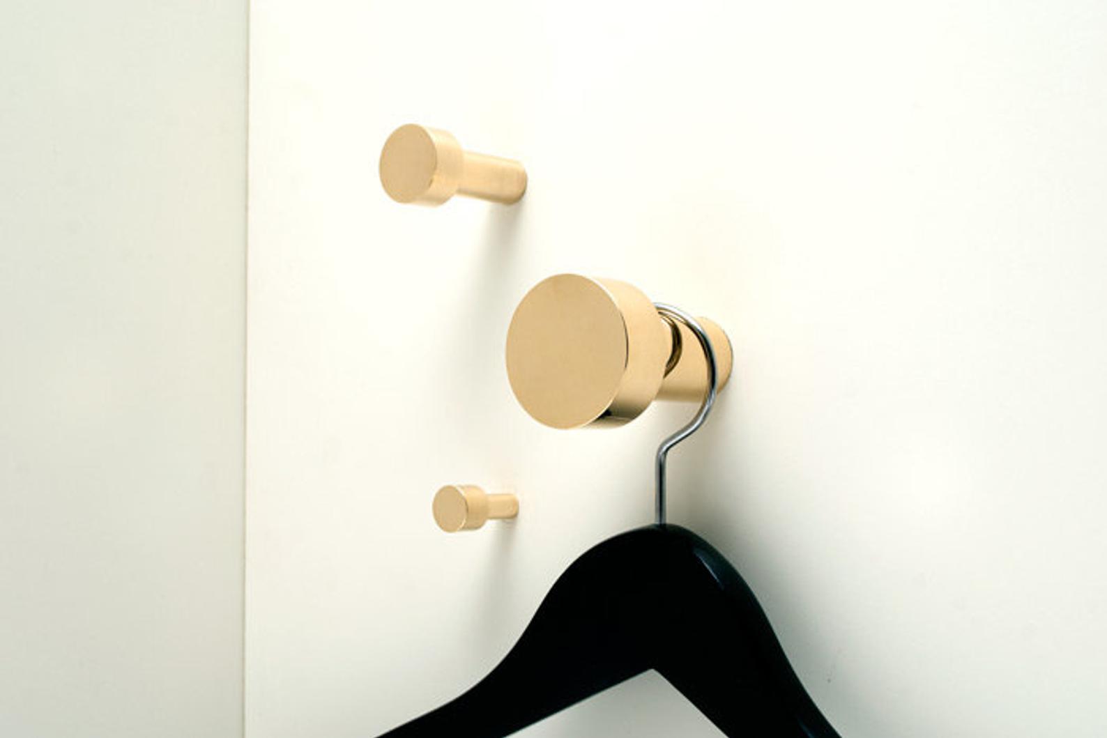 Modern "Dot" Round Wall Hook in Polished Brass | Hook