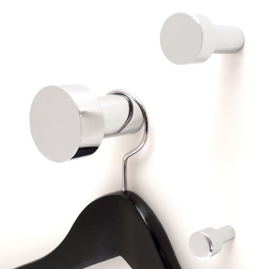 Modern "Dot" Round Wall Hook in Polished Nickel | Hook