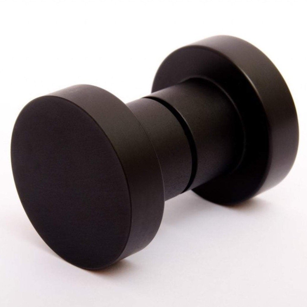 Glass Shower "Dot" Round Matte Black Back to Back Door Knob