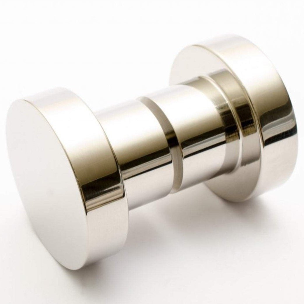 Glass Shower "Dot" Round Polished Nickel Back to Back Door Knob