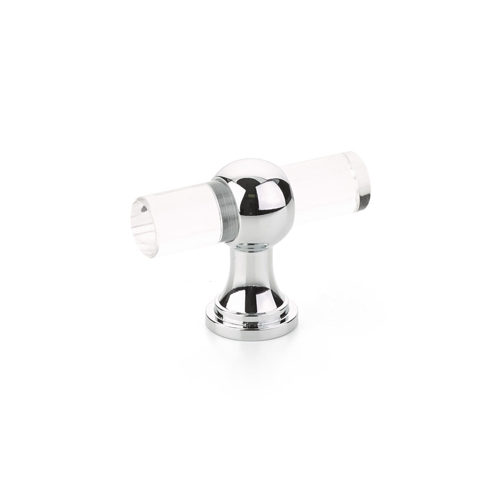 Polished Chrome and Lucite "Gleam" Cabinet Knobs and Drawer Pulls (Adjustable) - Forge Hardware Studio