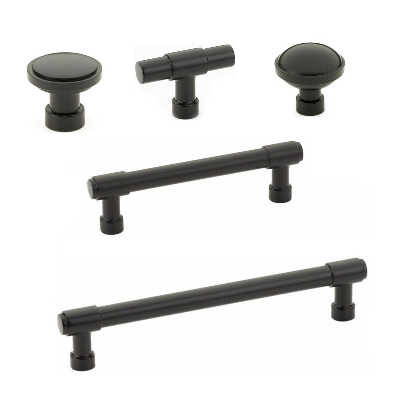 Flat Black "Industry" Cabinet Knobs and Drawer Pulls - Industry Hardware