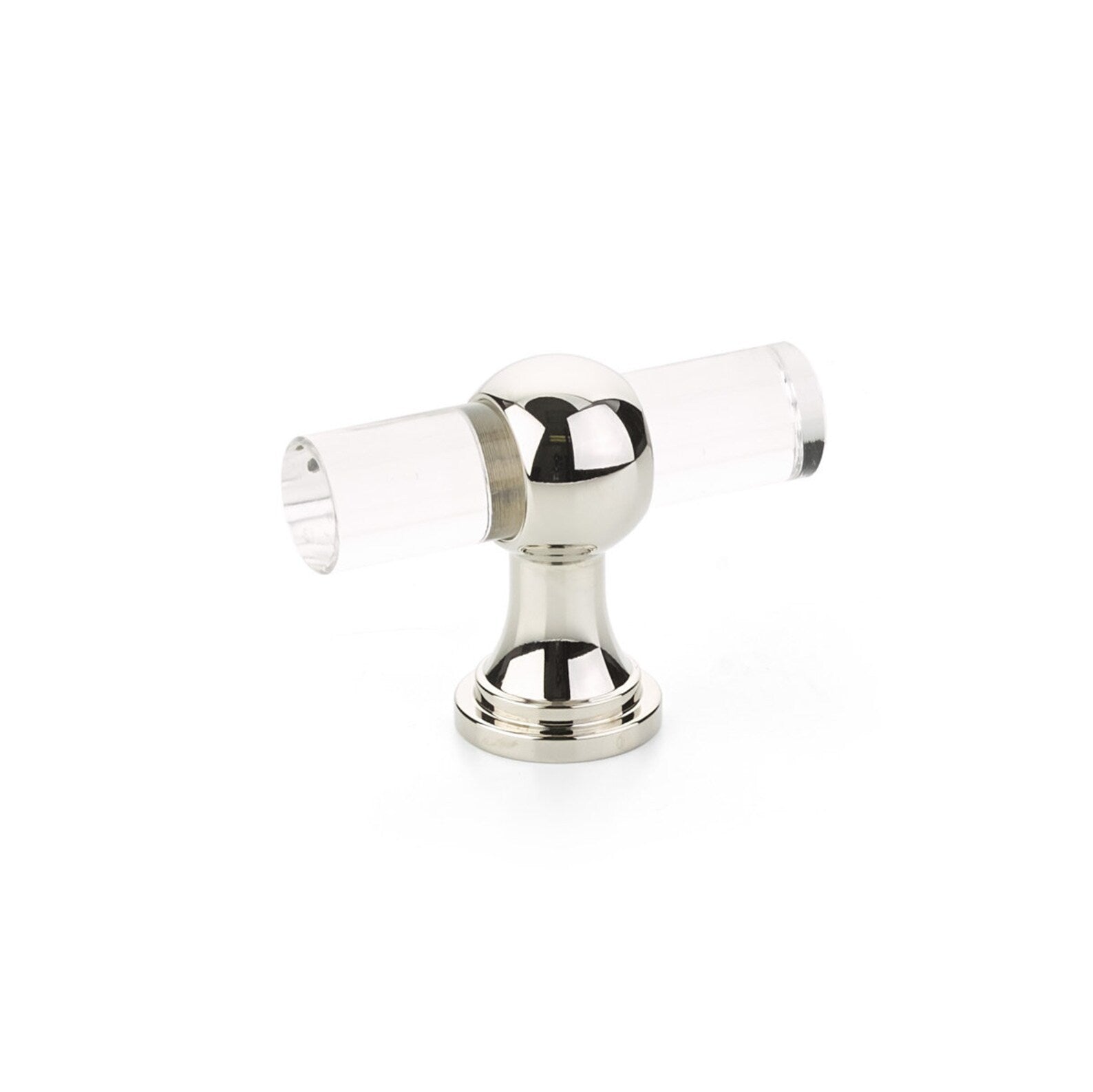 Polished Nickel and Lucite "Gleam" Cabinet Knobs and Drawer Pulls (Adjustable) - Forge Hardware Studio