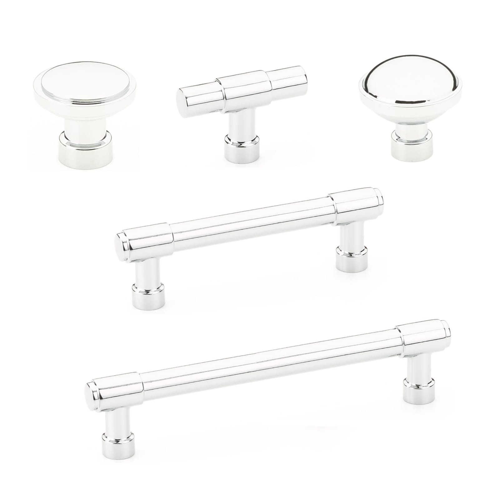 Polished Chrome "Industry" Cabinet Knobs and Drawer Pulls - Industry Hardware