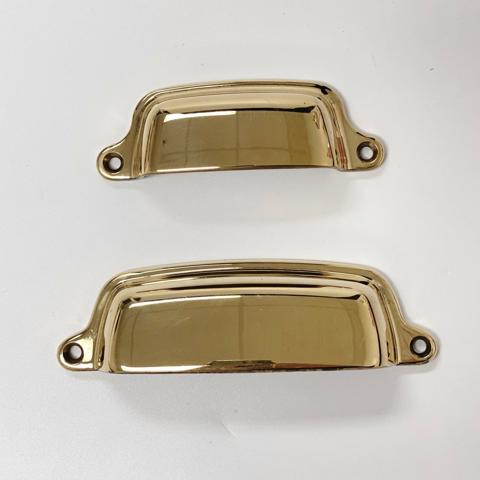 Unlacquered Brass "Eloise" Cabinet Cup Drawer Pull - Kitchen Drawer Handle | Pulls