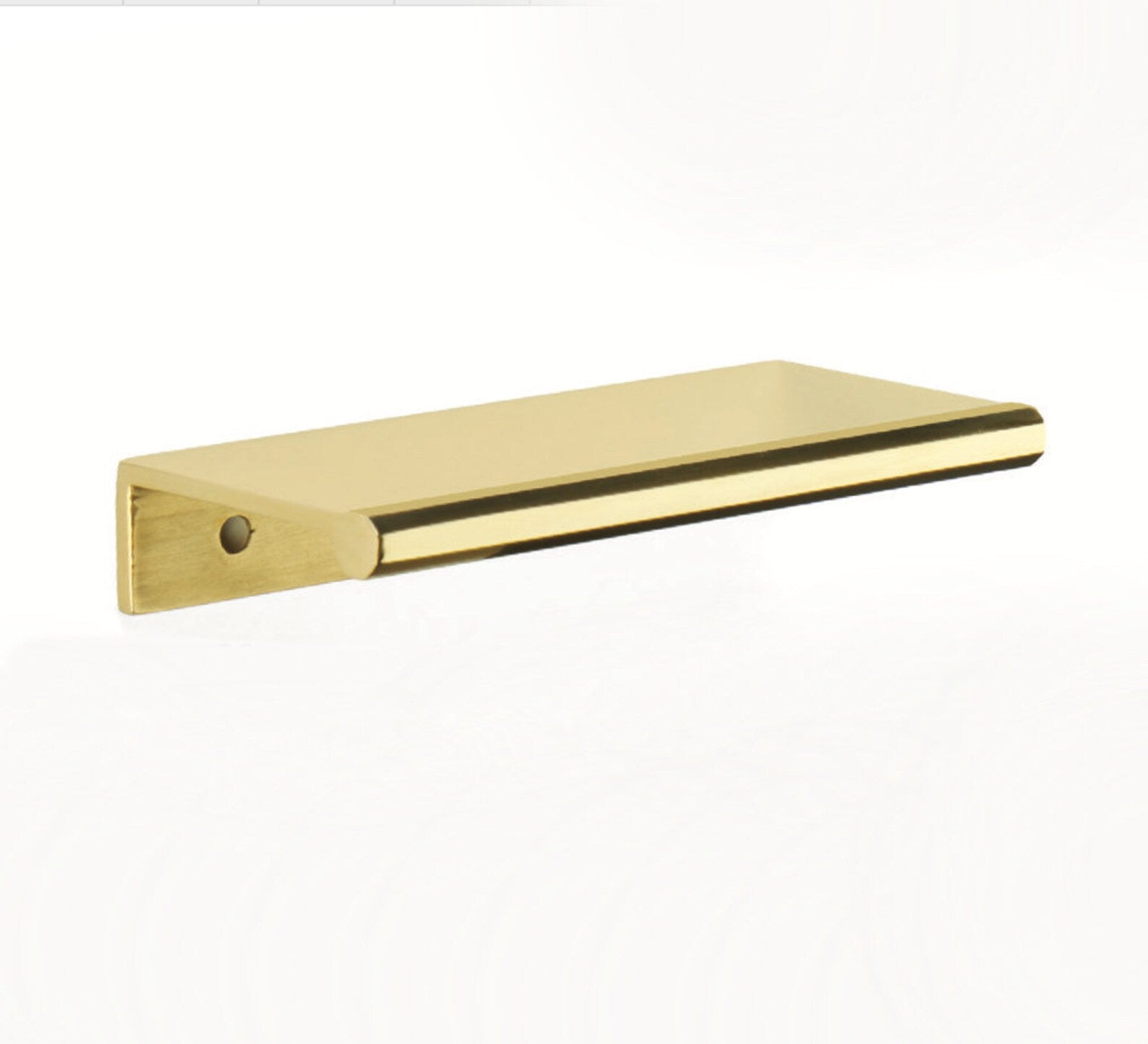 Unlacquered Brass "Porter" Edge Drawer Pull | Pulls