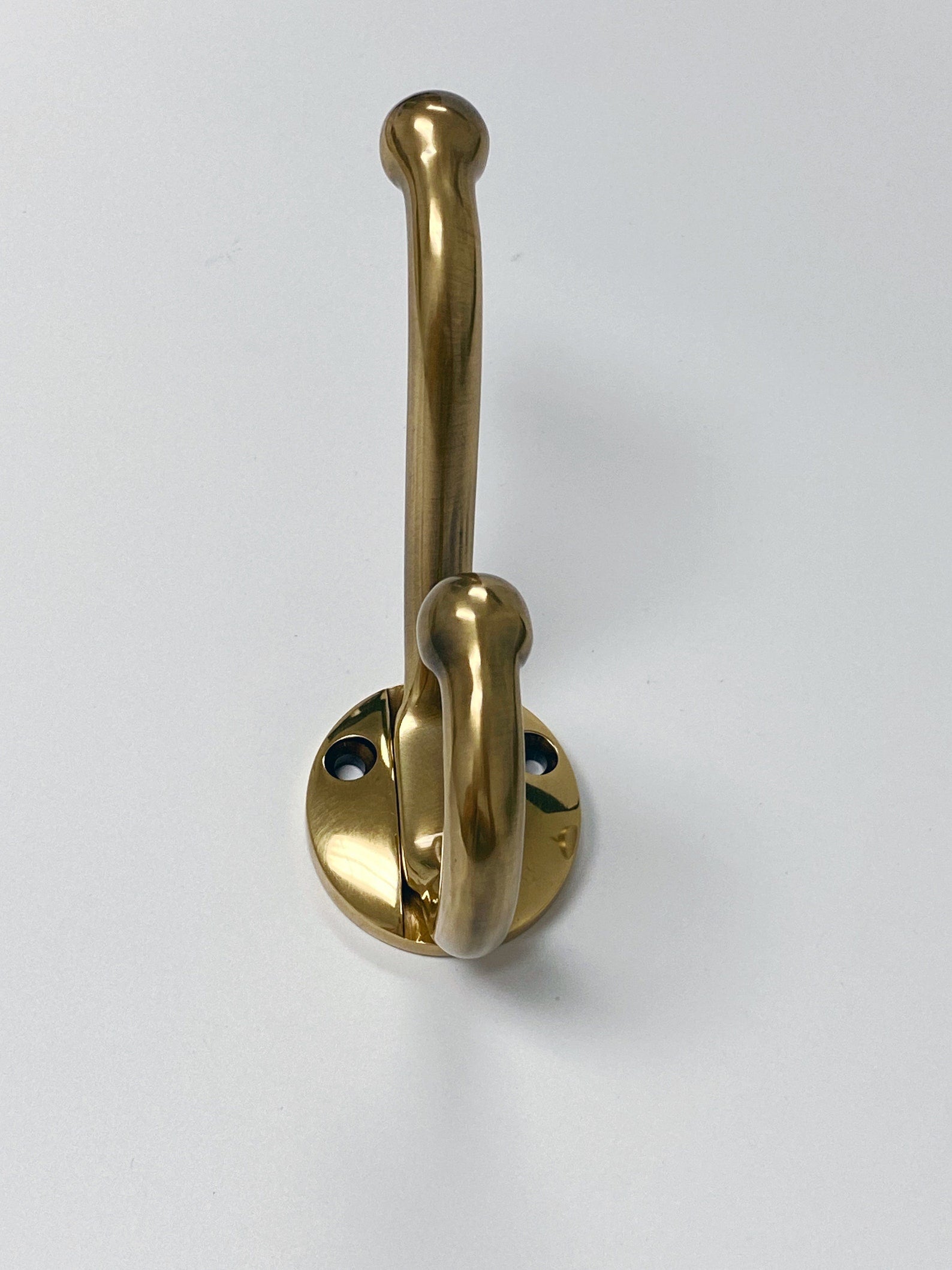 French Brass "Heritage" Wall Hook, Brass Wall Coat Hook - Forge Hardware Studio