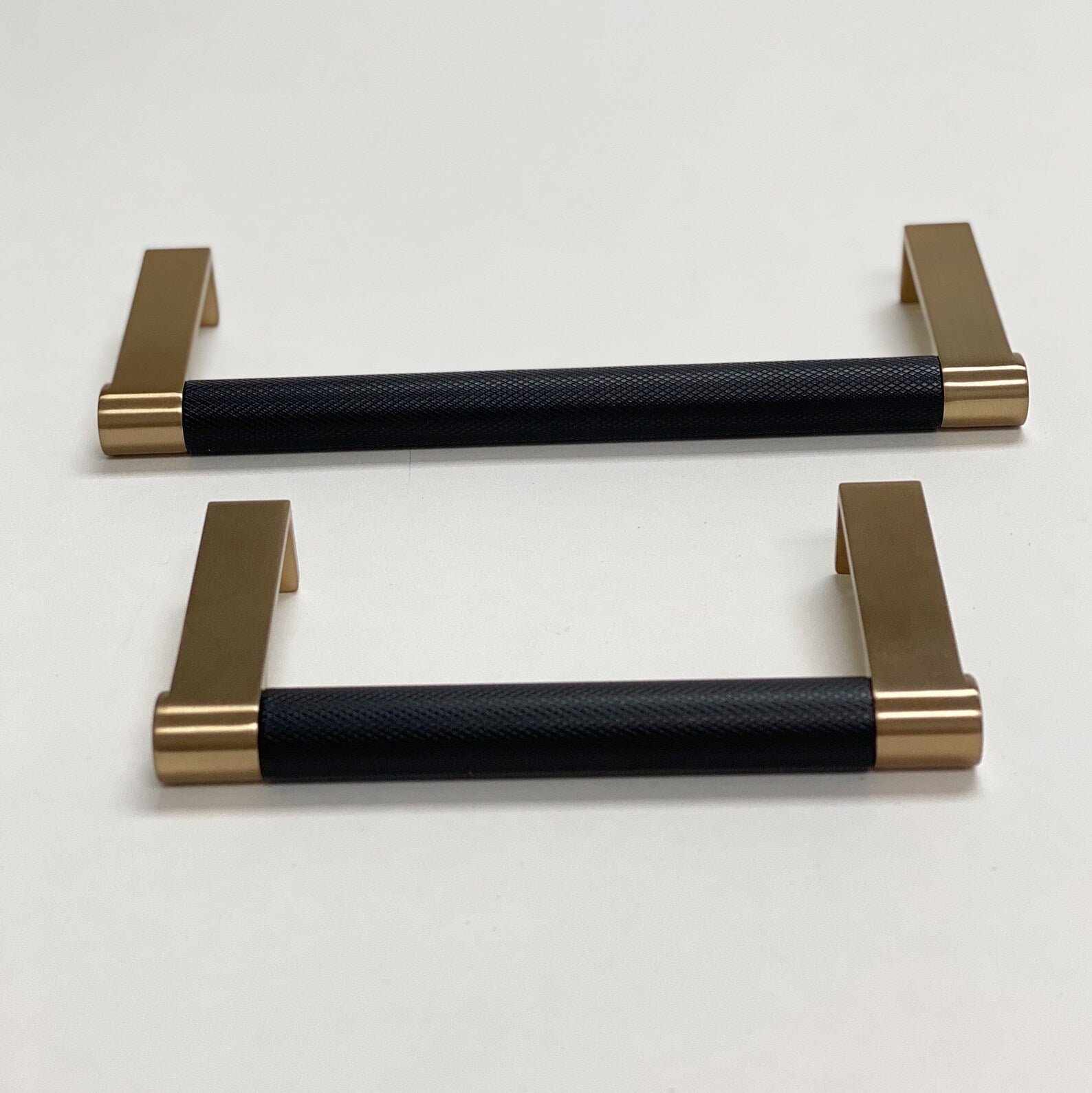 Champagne Bronze and Black "Converse" Knurled Edge Tab Drawer Pulls - Industry Hardware
