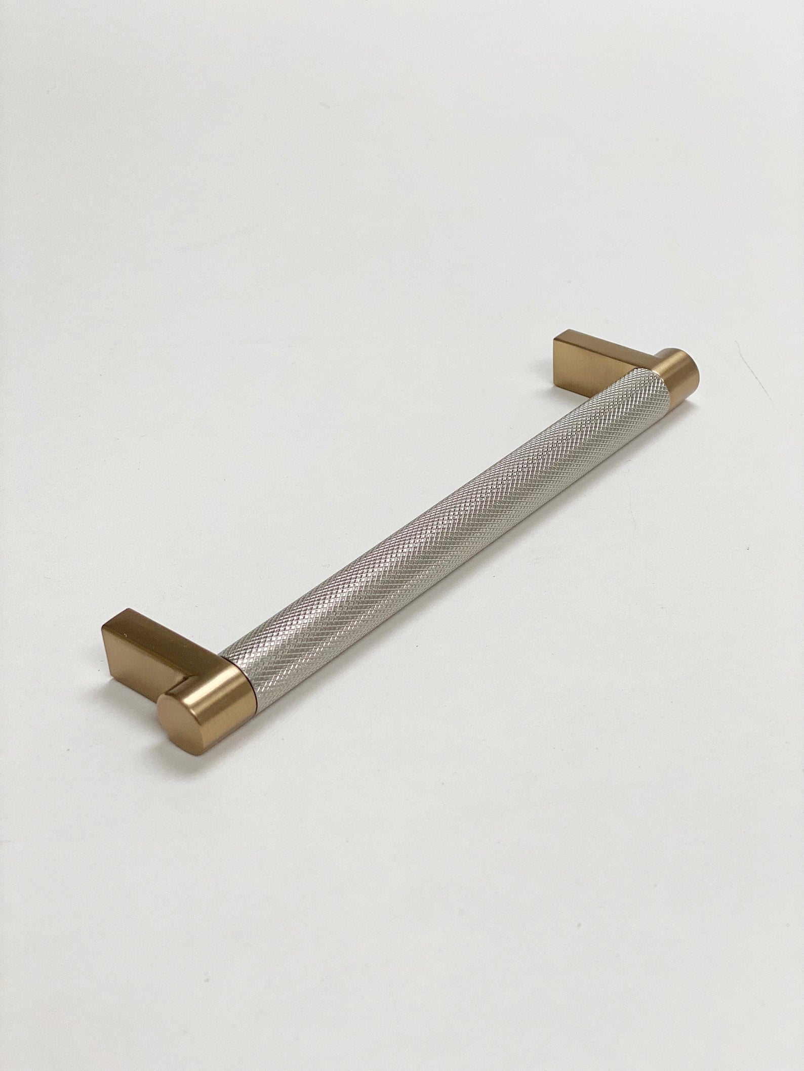 Knurled "Converse" Champagne Bronze and Brushed Nickel Dual-Finish Knobs and Pulls - Industry Hardware