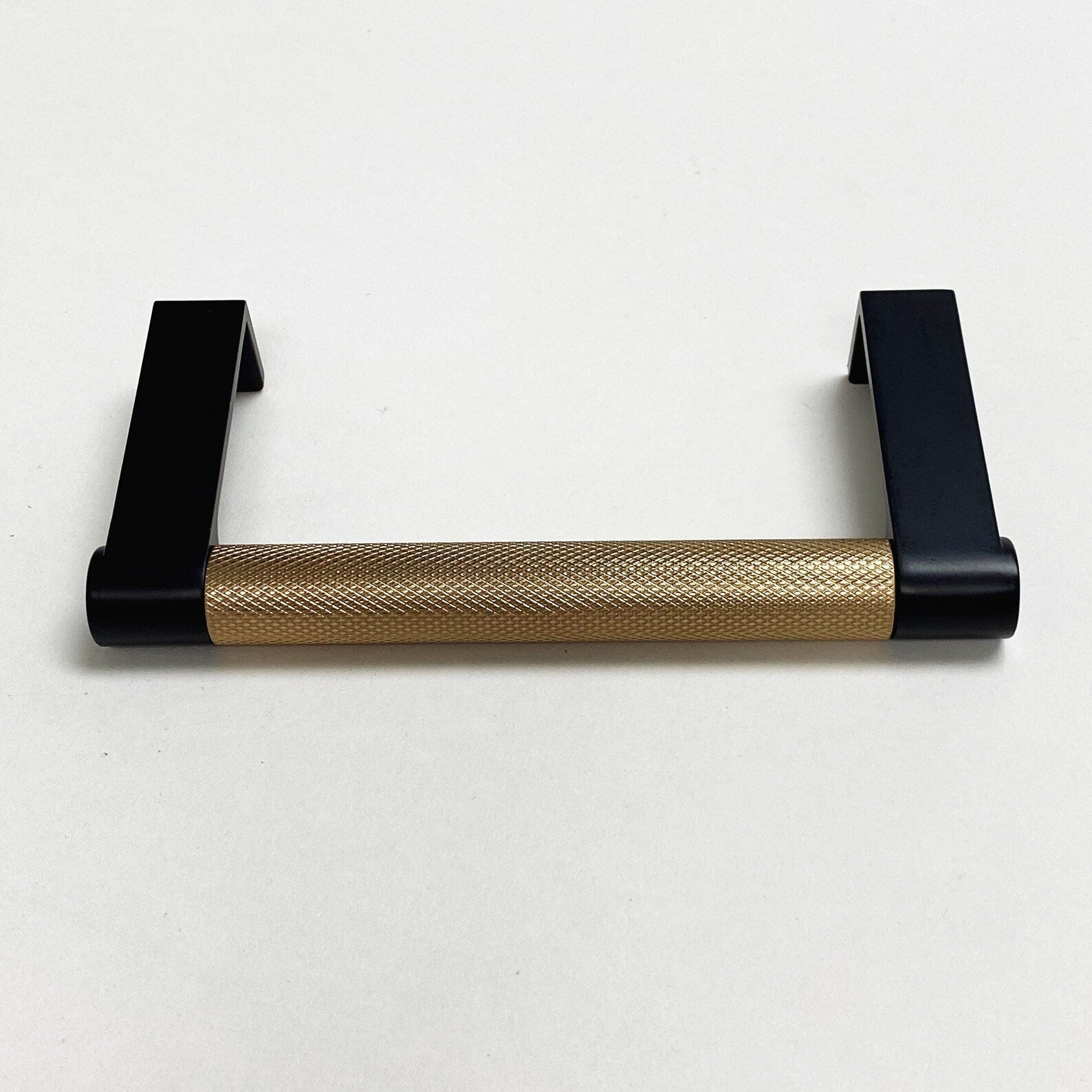 Black and Champagne Bronze "Converse" Knurled Edge Tab Drawer Pulls - Industry Hardware