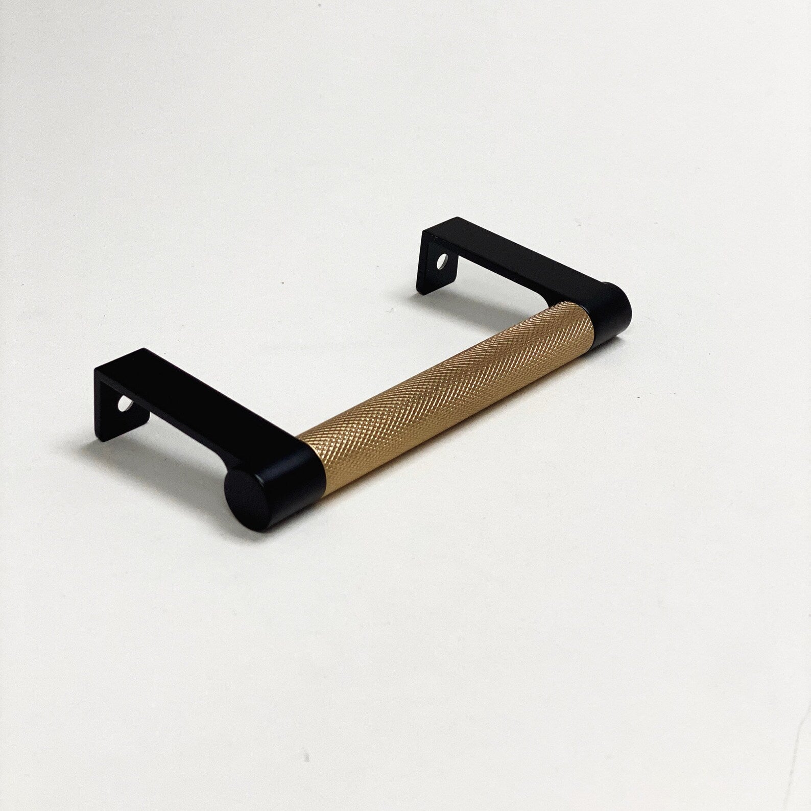 Black and Champagne Bronze "Converse" Knurled Edge Tab Drawer Pulls - Industry Hardware