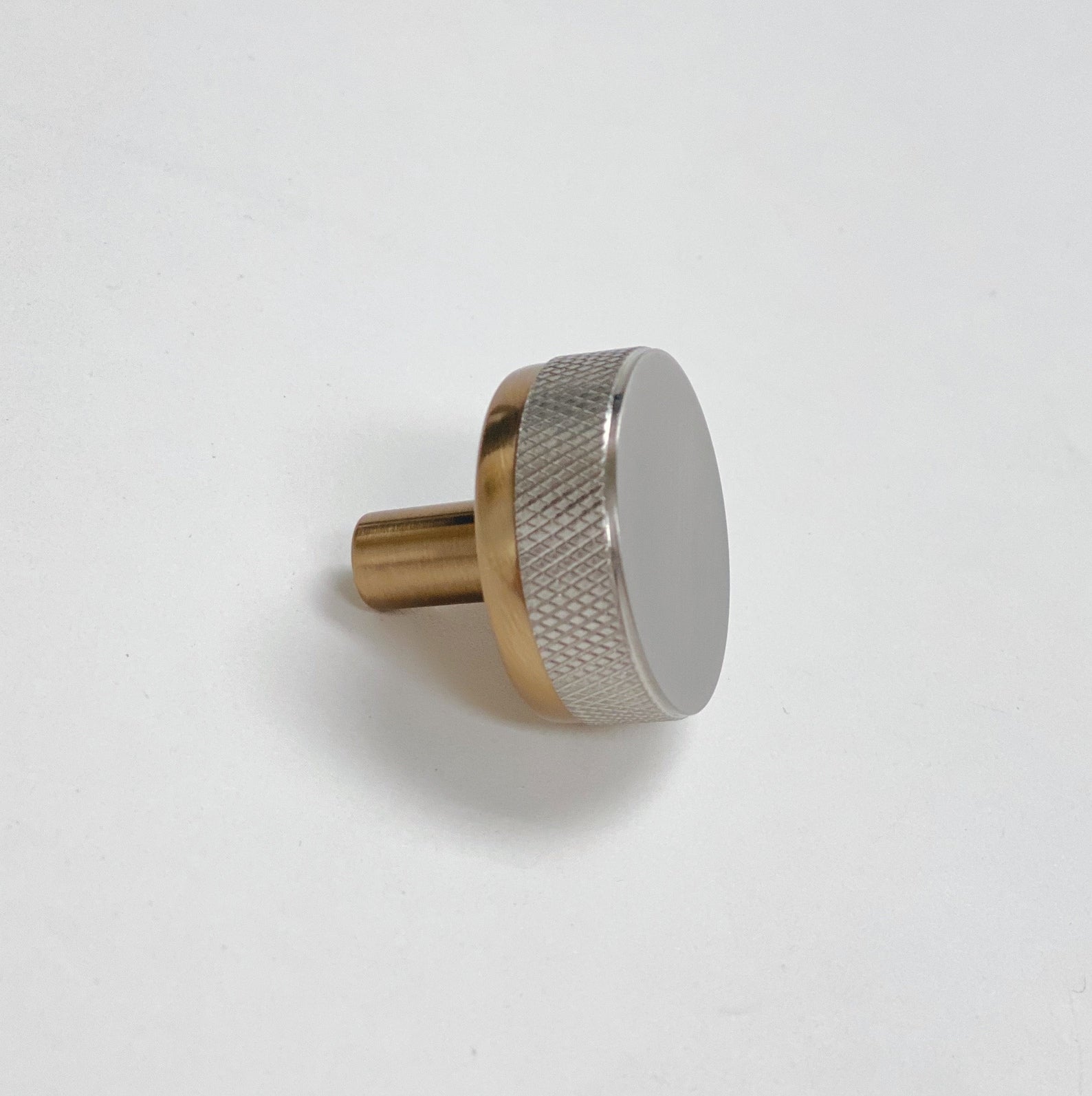 Knurled "Converse" Champagne Bronze and Brushed Nickel Dual-Finish Knobs and Pulls - Industry Hardware