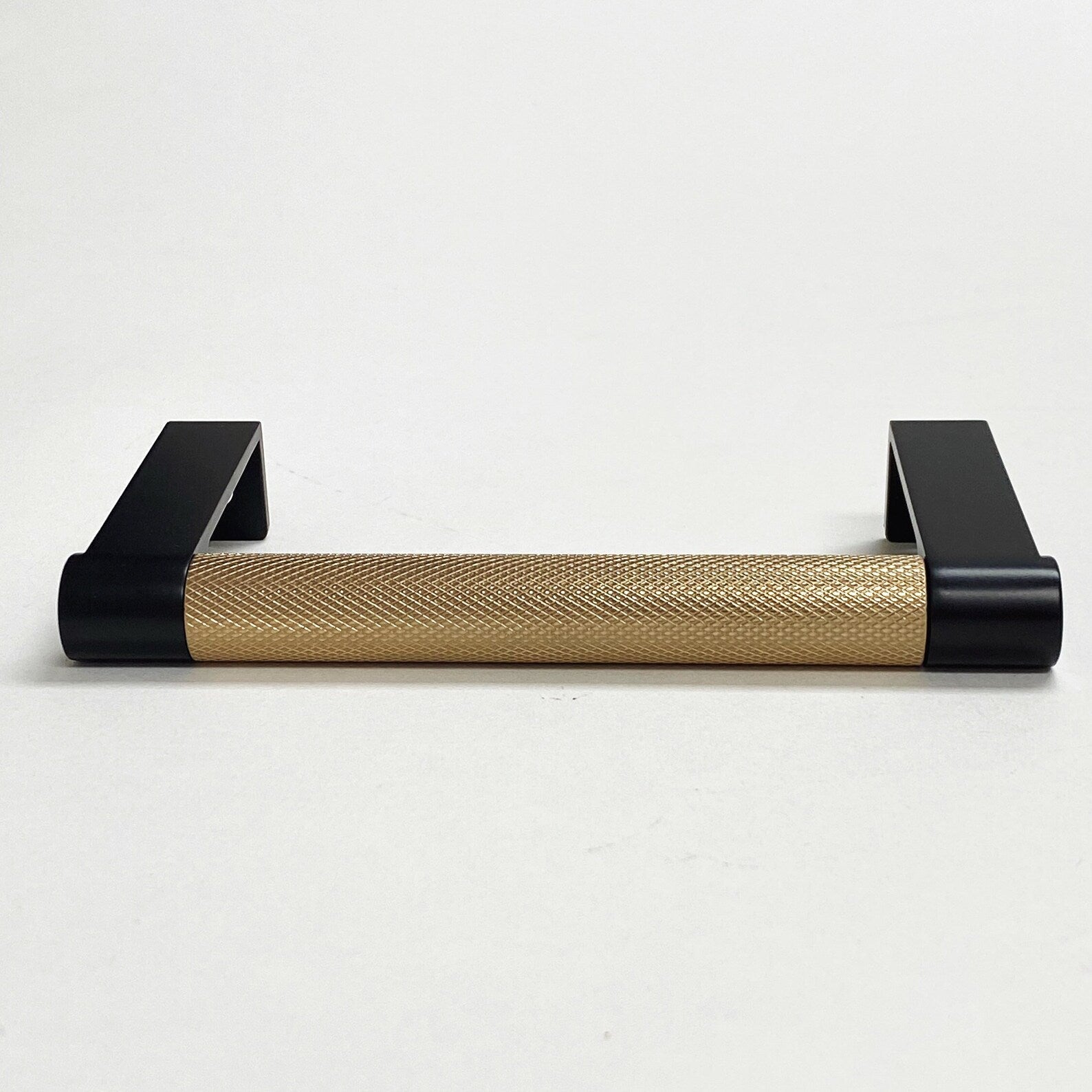 Black and Champagne Bronze "Converse" Knurled Edge Tab Drawer Pulls - Industry Hardware