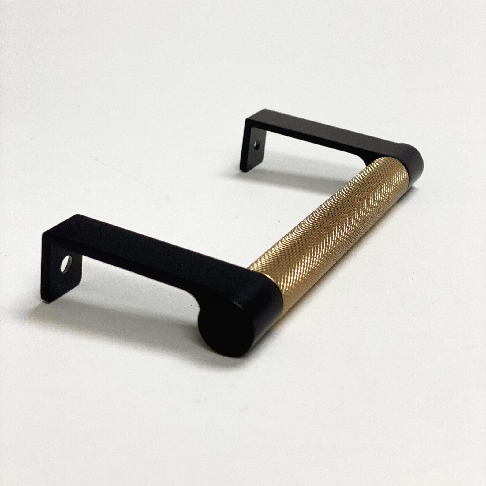 Black and Champagne Bronze "Converse" Knurled Edge Tab Drawer Pulls - Industry Hardware