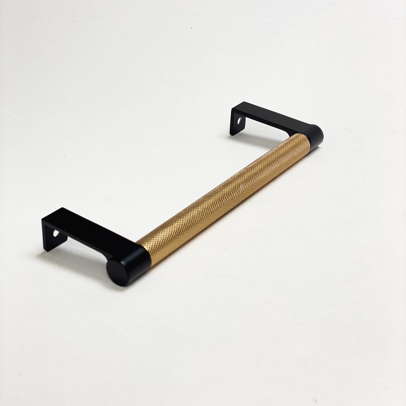 Black and Champagne Bronze "Converse" Knurled Edge Tab Drawer Pulls - Industry Hardware