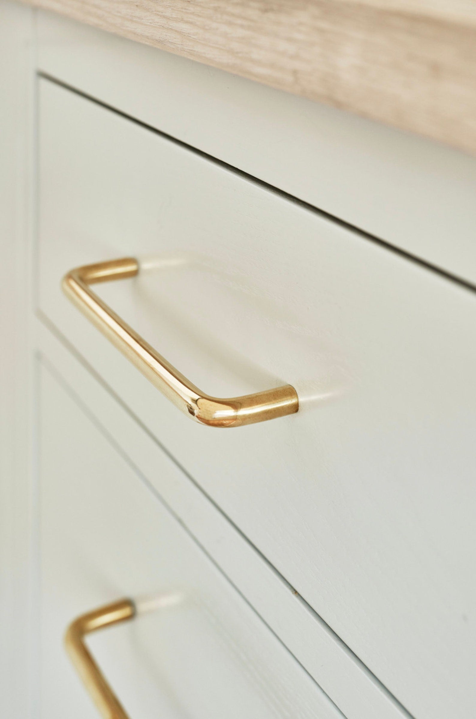 Unlacquered Brass "Patina" Cabinet Knob and Wire Drawer Pulls - Forge Hardware Studio