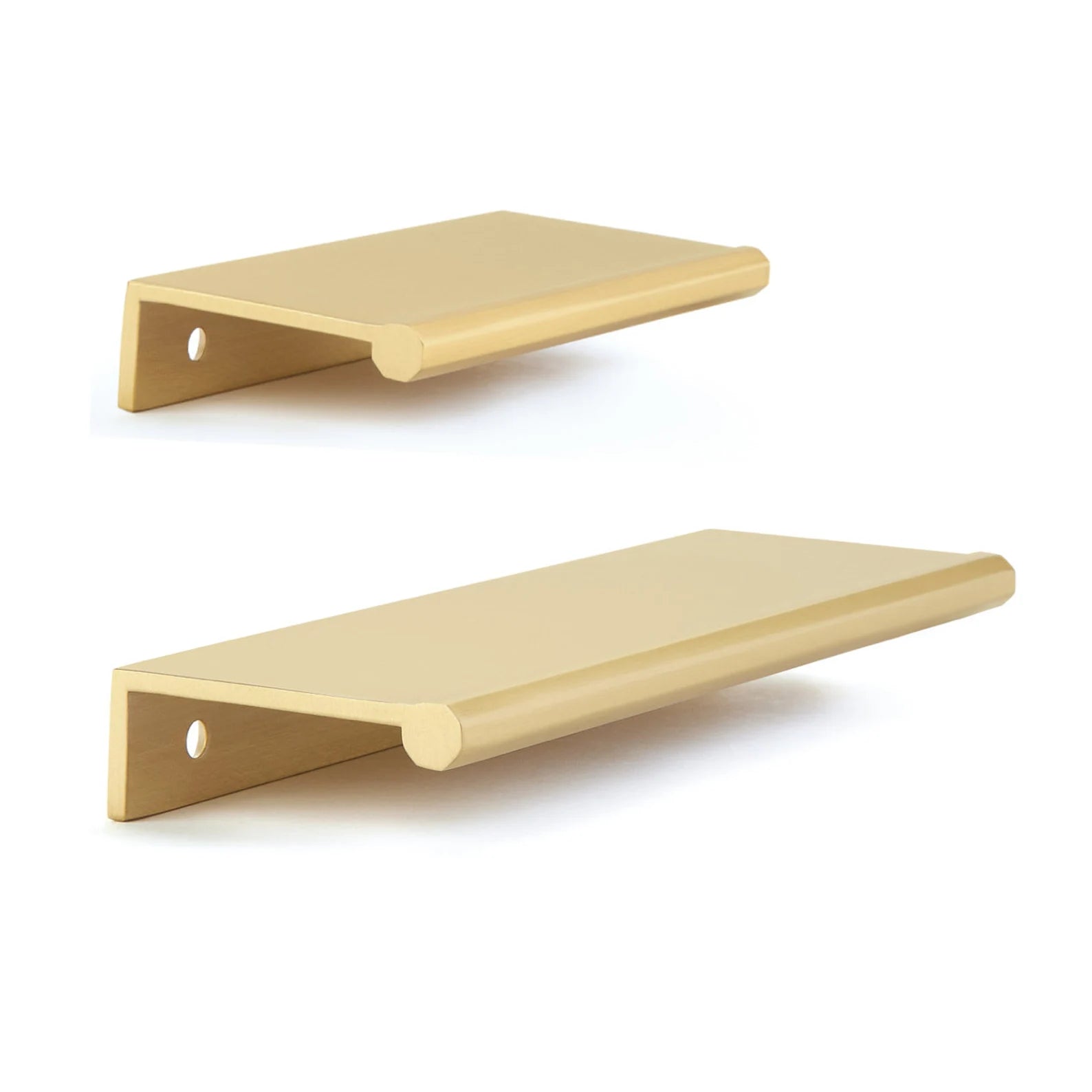 Satin Brass "Porter" Edge Drawer Pull | Pulls