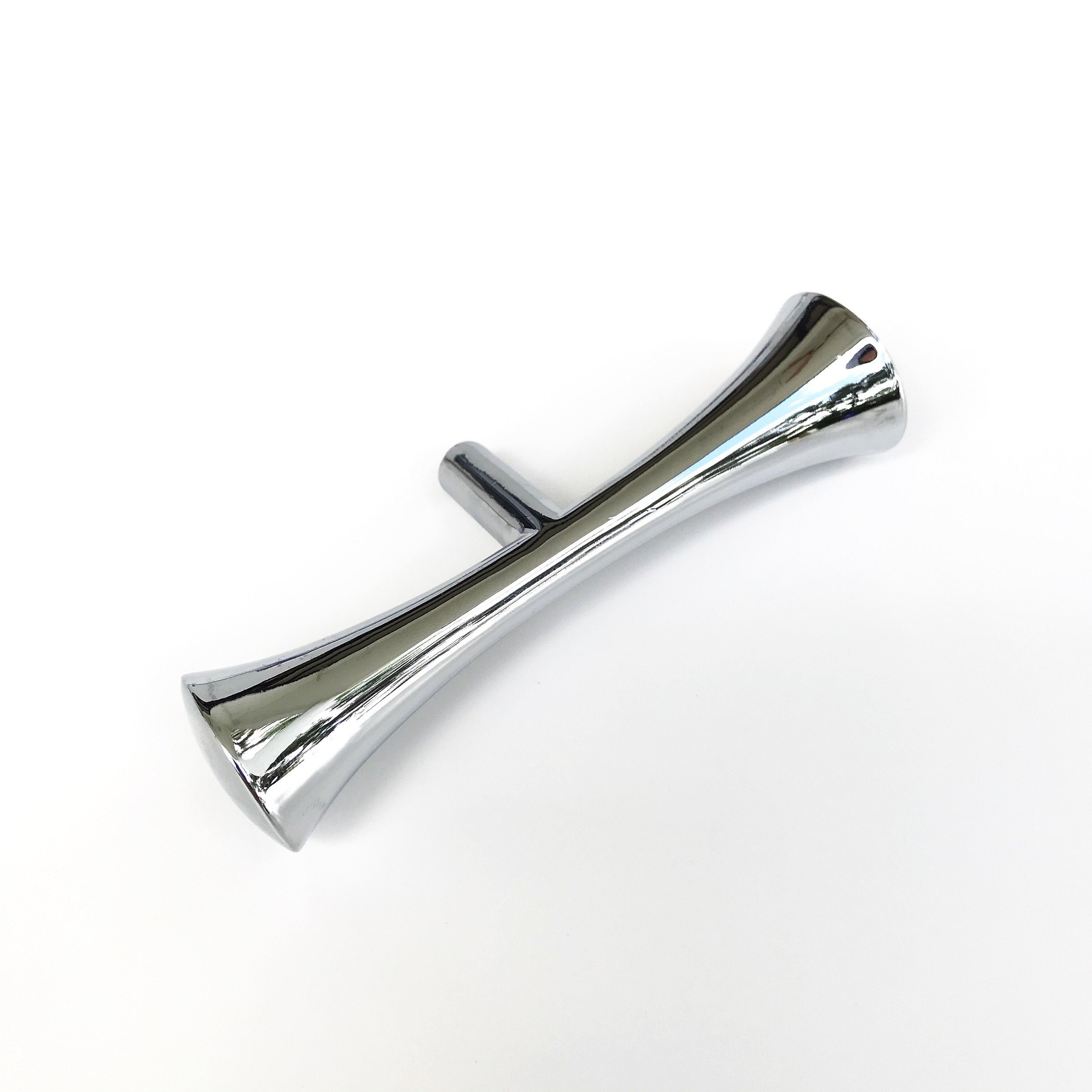 Mid-Century "MCM 01" Modern Knob - Polished Chrome Cabinet Pull - Brass Cabinet Hardware