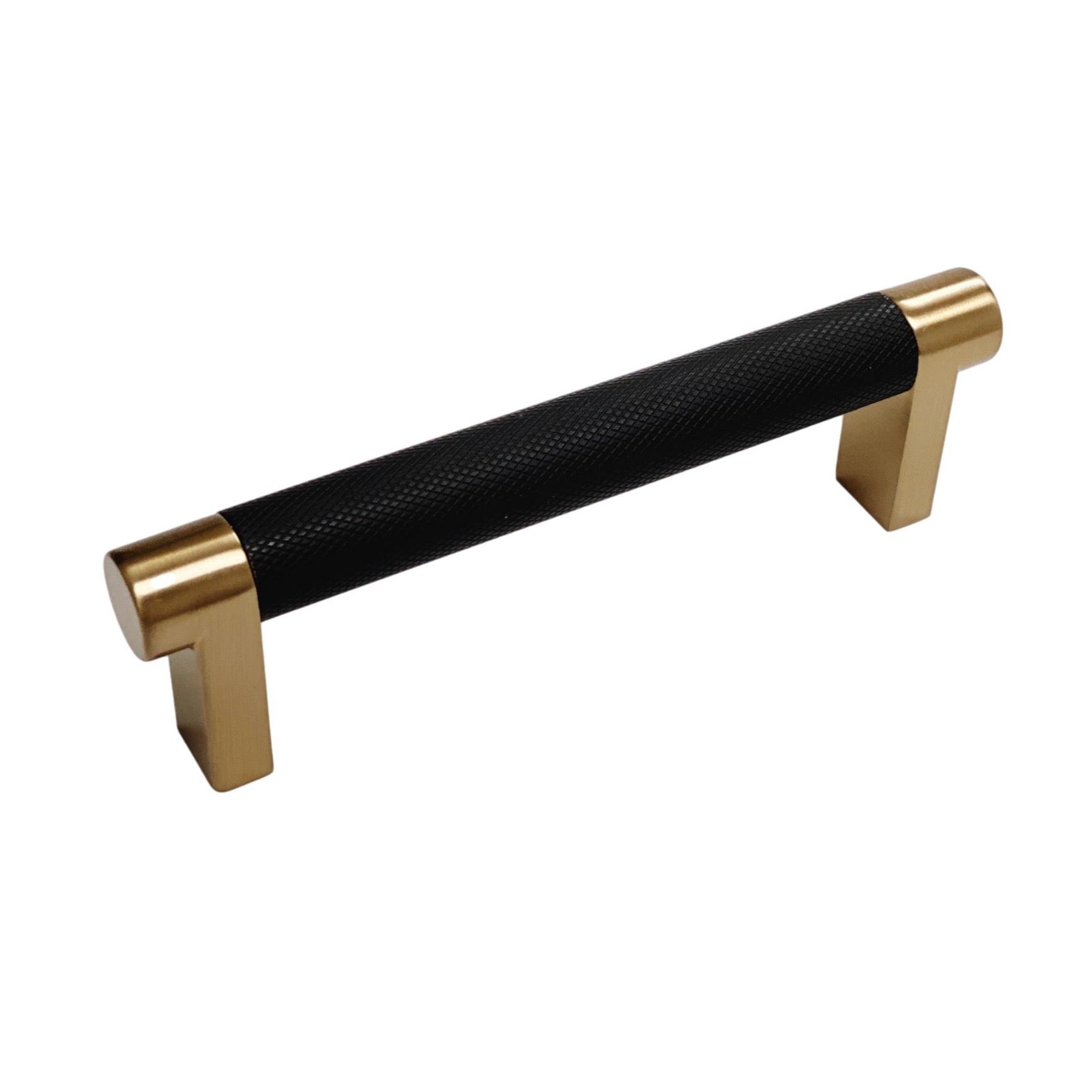 Knurled "U-Shaped" Champagne Bronze and Black Drawer Pulls - Forge Hardware Studio