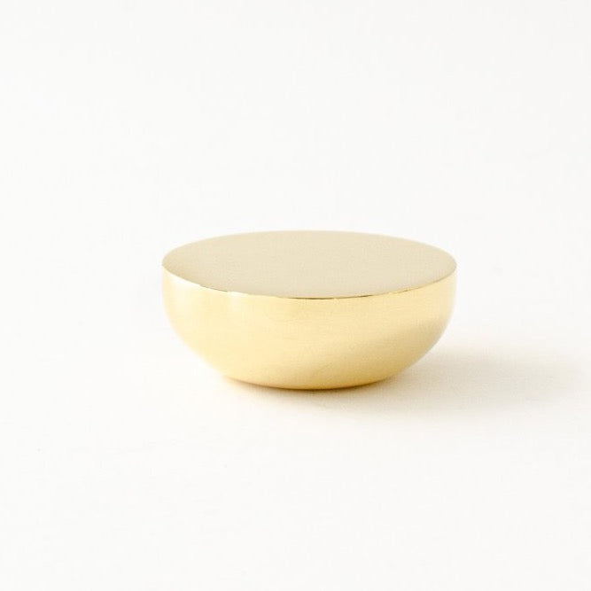Unlacquered Polished Brass "Bowl" Modern Round Cabinet Knob - Industry Hardware
