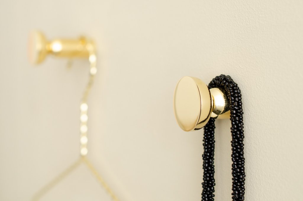Unlacquered Polished Brass "Raised Bowl" Round Cabinet Knob and Hook - Industry Hardware