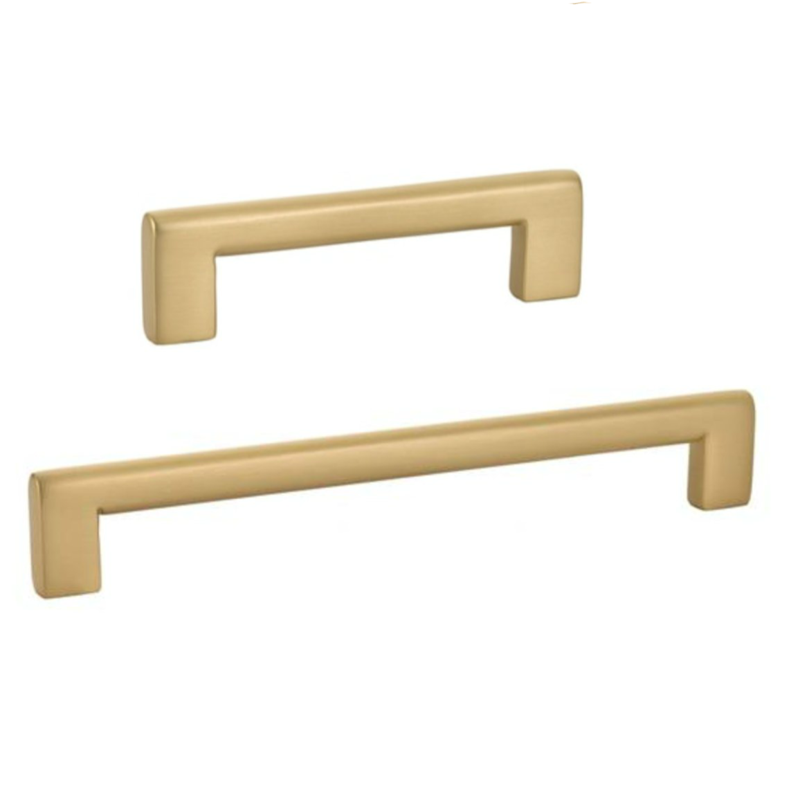 Luxe Brass Drawer Pulls in Satin Brass - Brass Cabinet Hardware