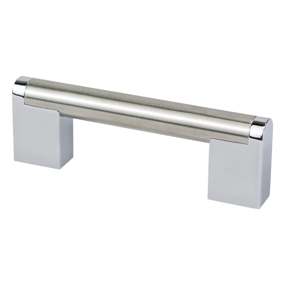Smooth "Eclipse" Polished Chrome and Brushed Nickel Drawer Pulls