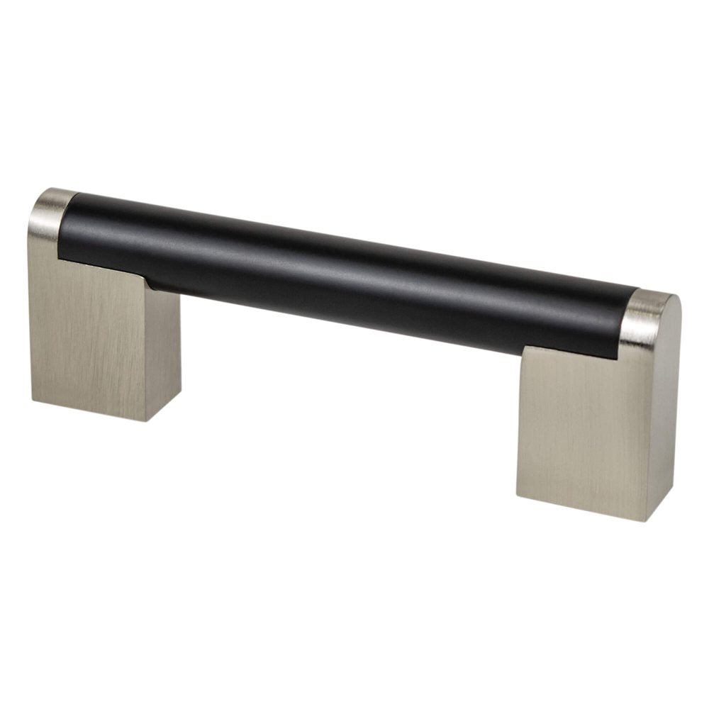 Smooth "Eclipse" Brushed Nickel and Matte Black Drawer Pulls