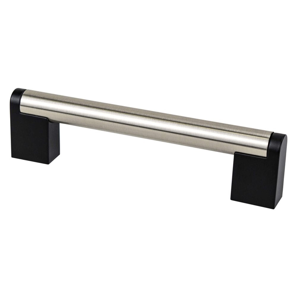 Smooth "Eclipse" Matte Black and Brushed Nickel Drawer Pulls