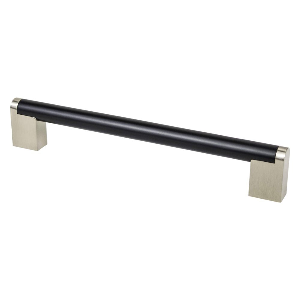 Smooth "Eclipse" Brushed Nickel and Matte Black Drawer Pulls