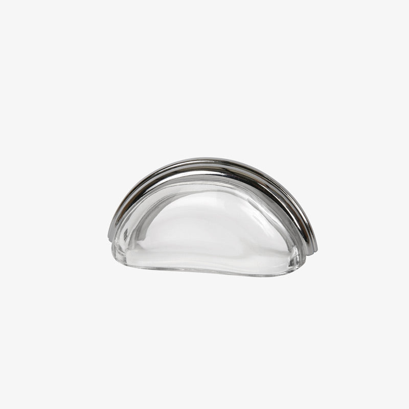 Lew's 3" Glass Cup Drawer Pull in Polished Chrome [26-201]