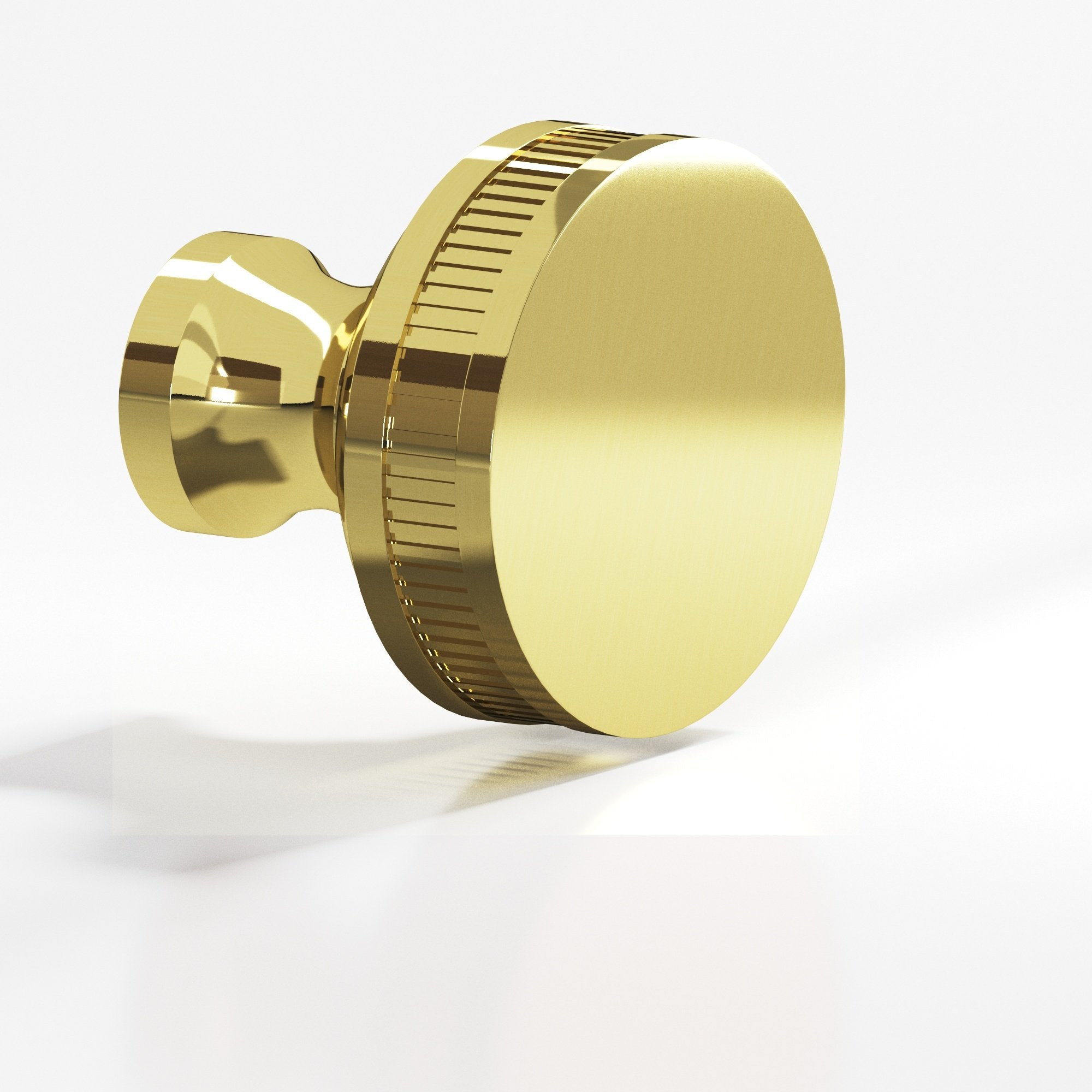 Solid Brass "Reeded" Round Glass Shower Knob