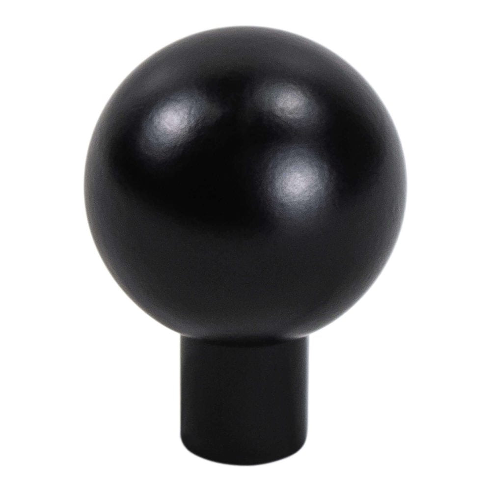 Round Matte Black "Bulb" Ball Cabinet Knob