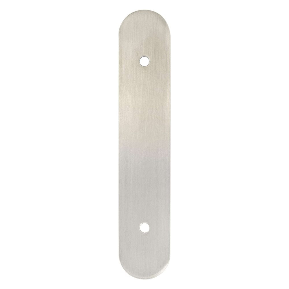 Brushed Nickel Rounded Drawer Pull Backplates - Industry Hardware