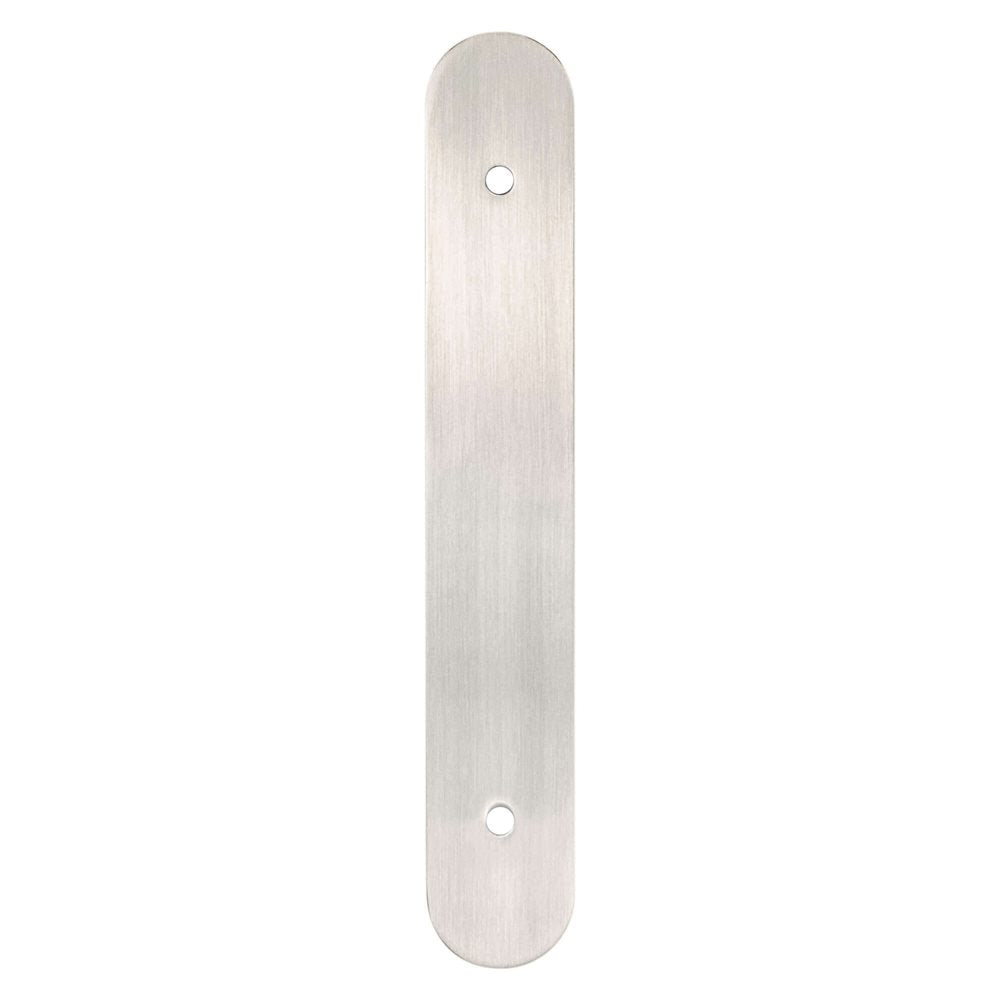 Brushed Nickel Rounded Drawer Pull Backplates - Industry Hardware