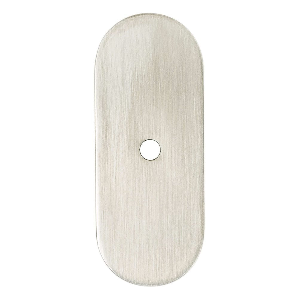 Brushed Nickel Rounded Drawer Pull Backplates - Industry Hardware