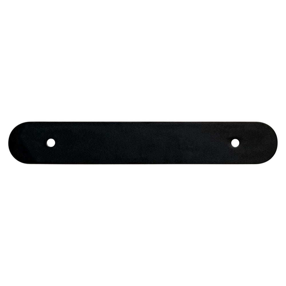Matte Black Rounded Drawer Pull Backplates - Industry Hardware
